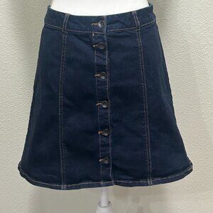 est 1964 denim mini skirt, button down, size 10
